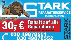30,- € Rabatt auf alle Reparaturen Coupon von Stark Reparaturservice